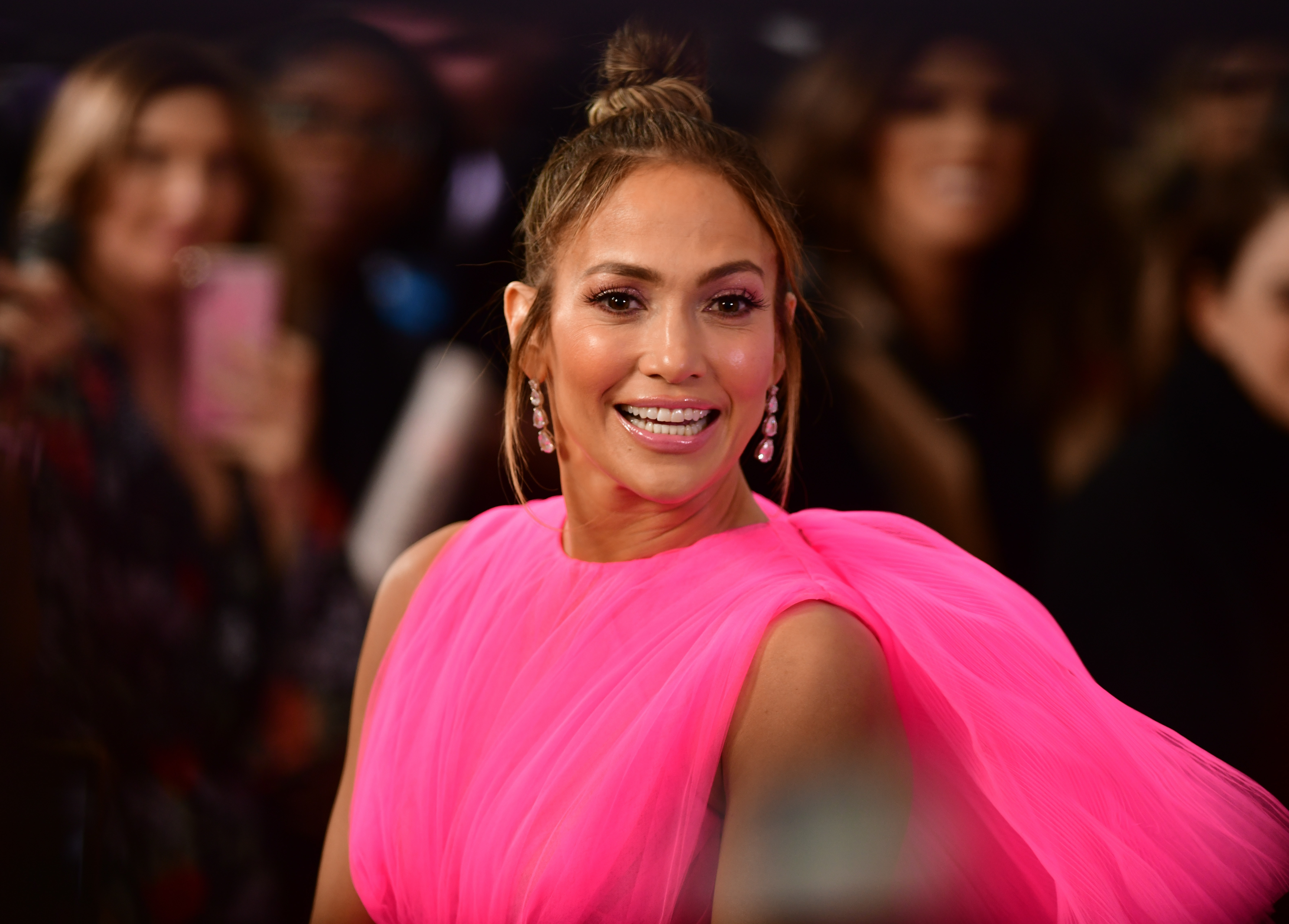 NEW YORK, NY - DECEMBER 12:  Jennifer Lopez arrives to Regal Union Square Theatre, Stadium 14 for the world premiere of &#039;Second Act&#039; on December 12, 2018 in New York City.  (Photo by James Devaney/GC Images)
