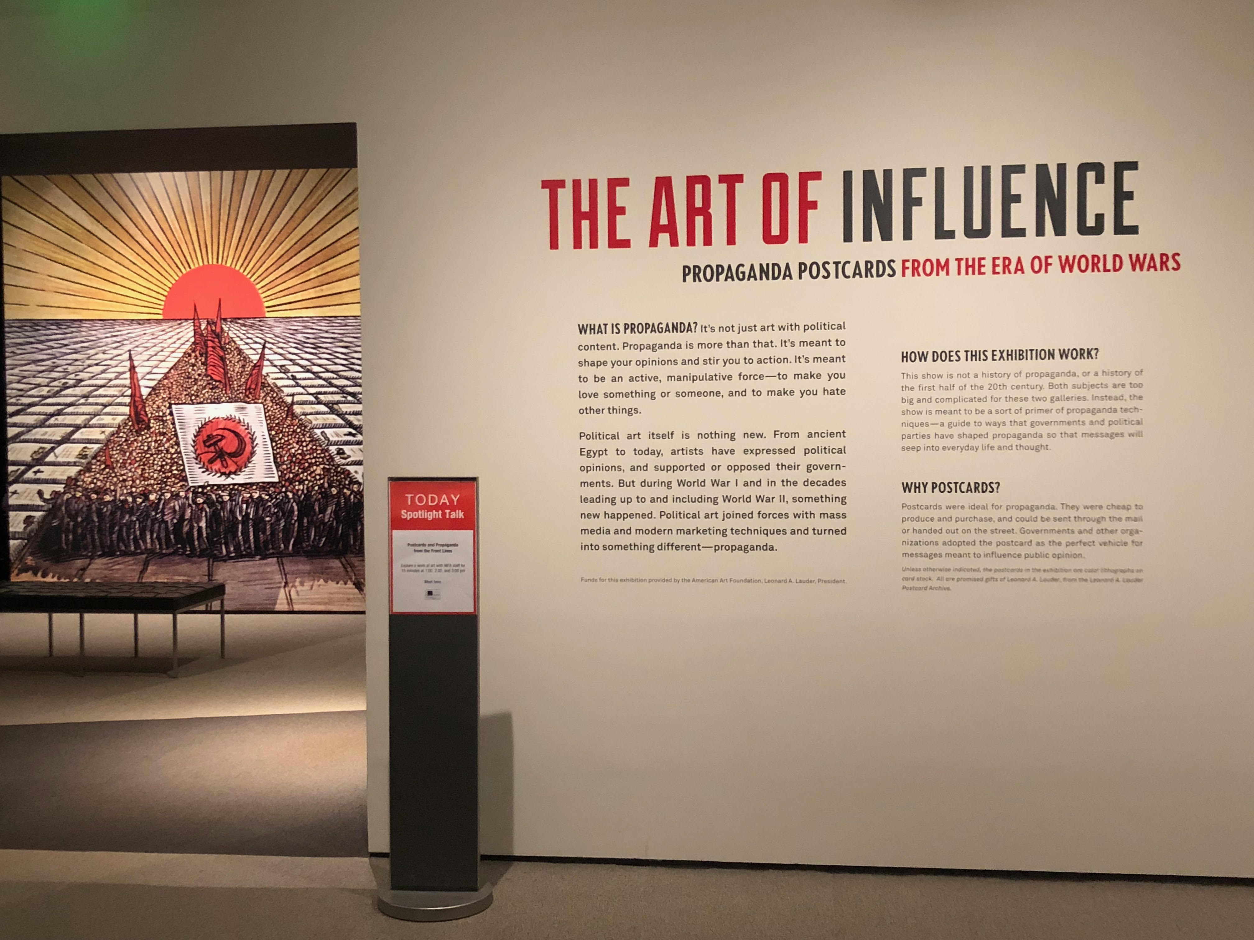 Art of Influence exhibit at the Museum of Fine Arts Boston
