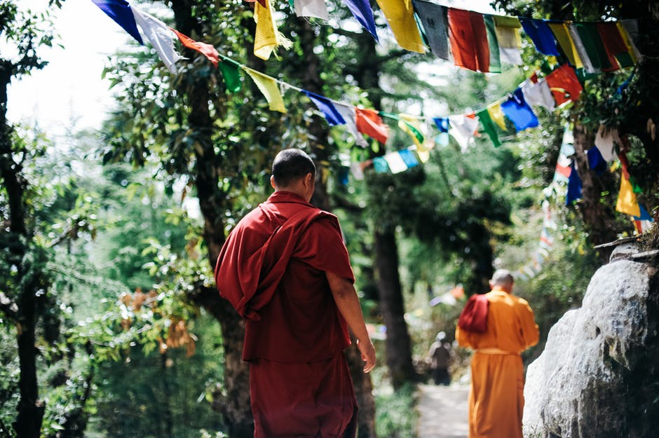 Monk Walking in Nepal