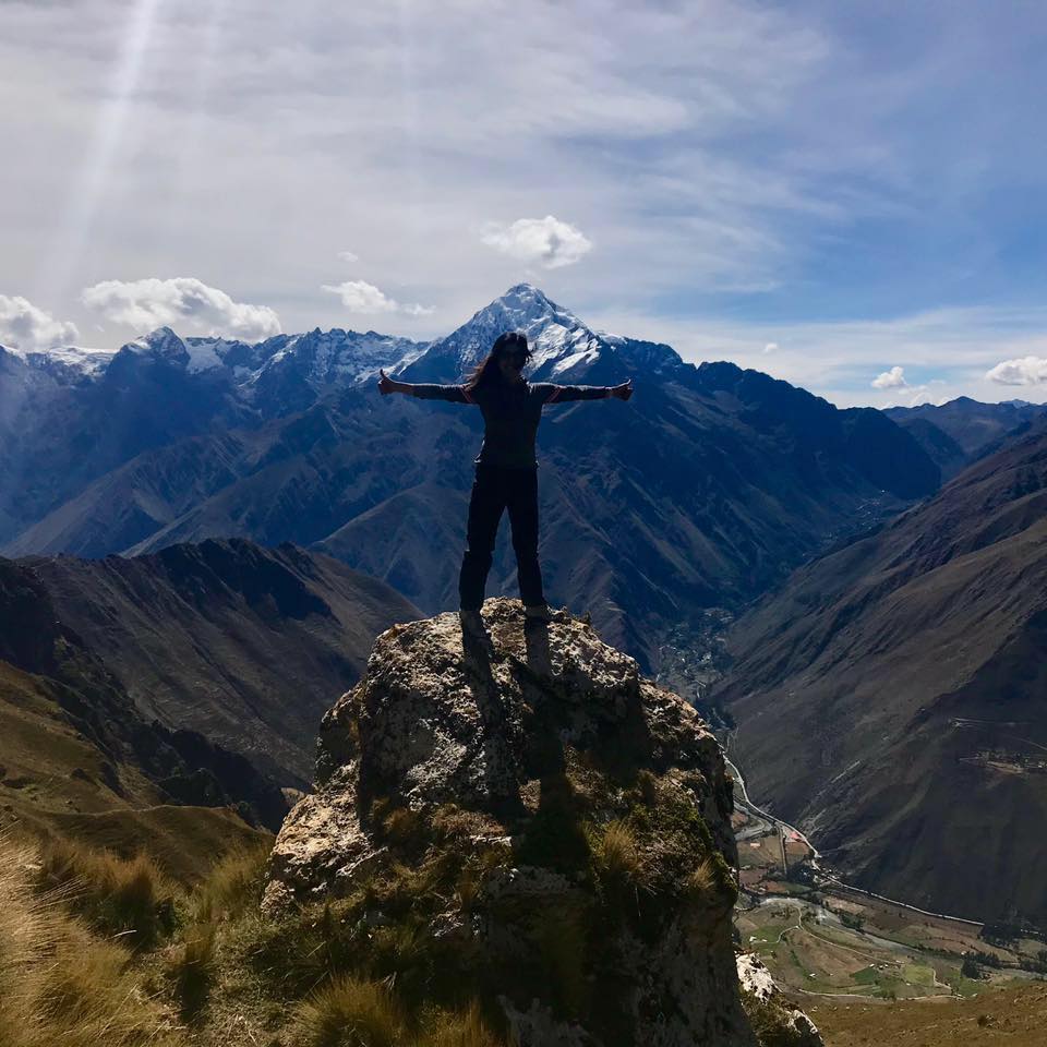 Author trekking in Peru