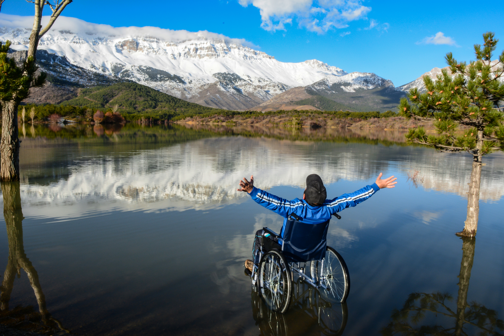 magnificent view of the lake from a wheelchair