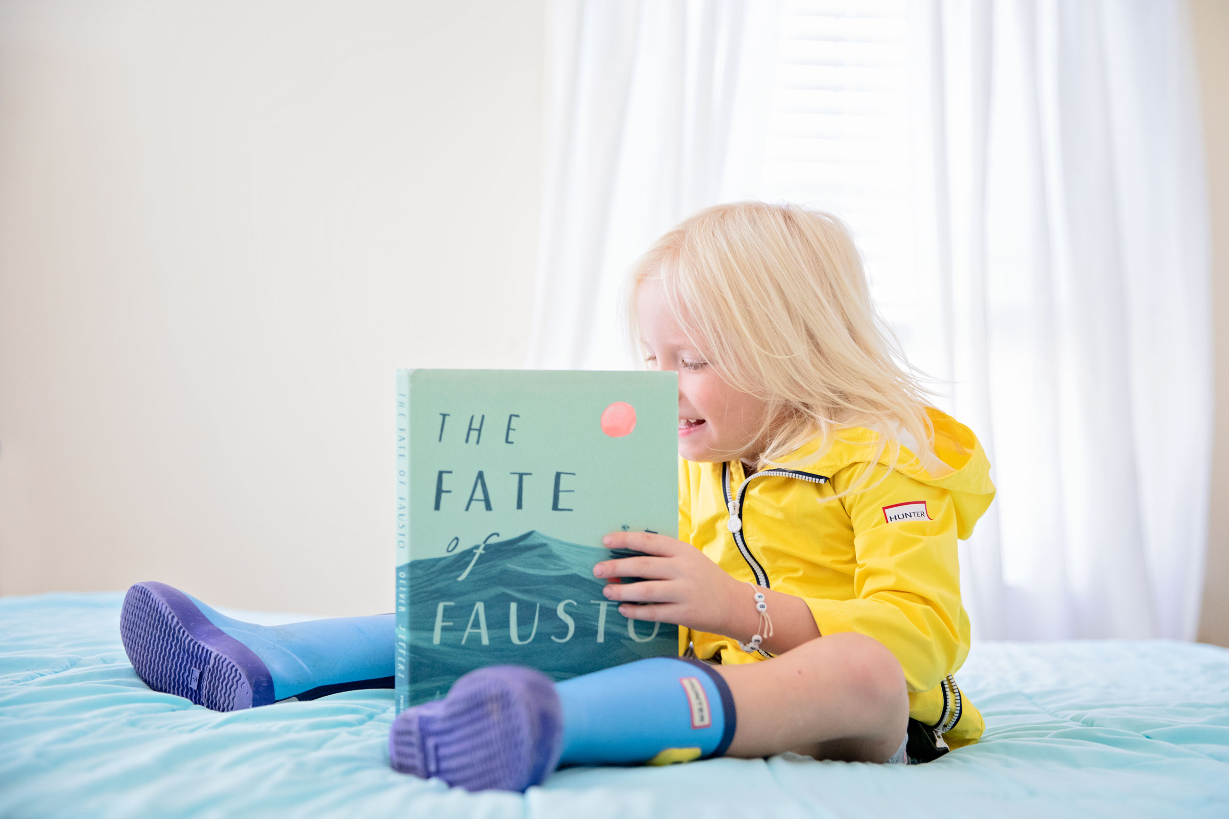 Amber&#039;s son reading The Fate of Fausto by Oliver Jeffers