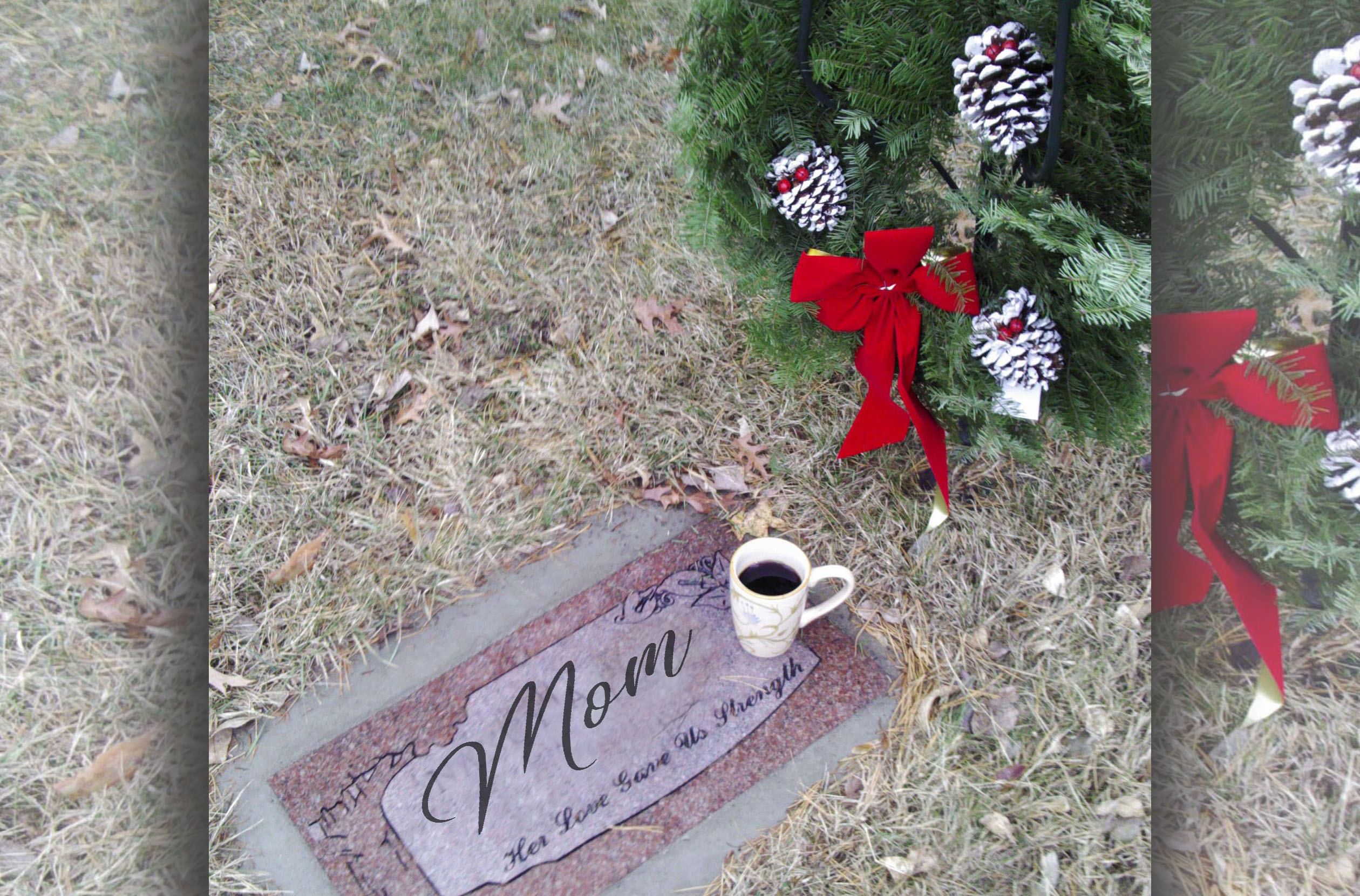 mom grave at christmas