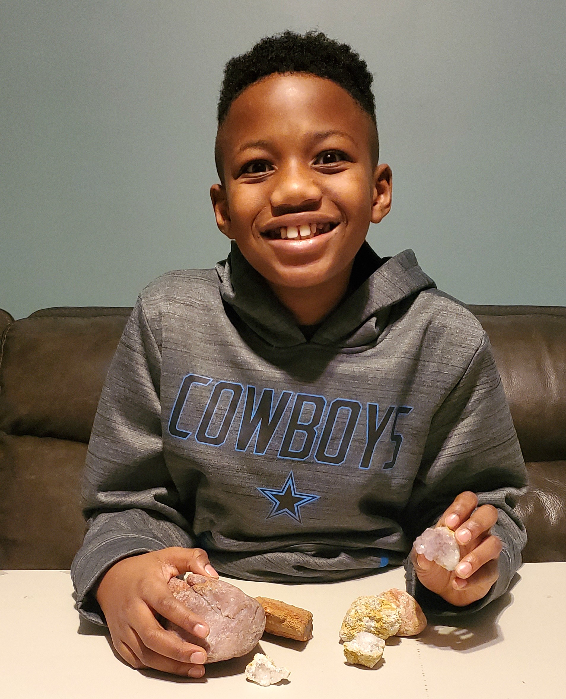 Fifth-grader Jahari Barron hopes to become a geologist.