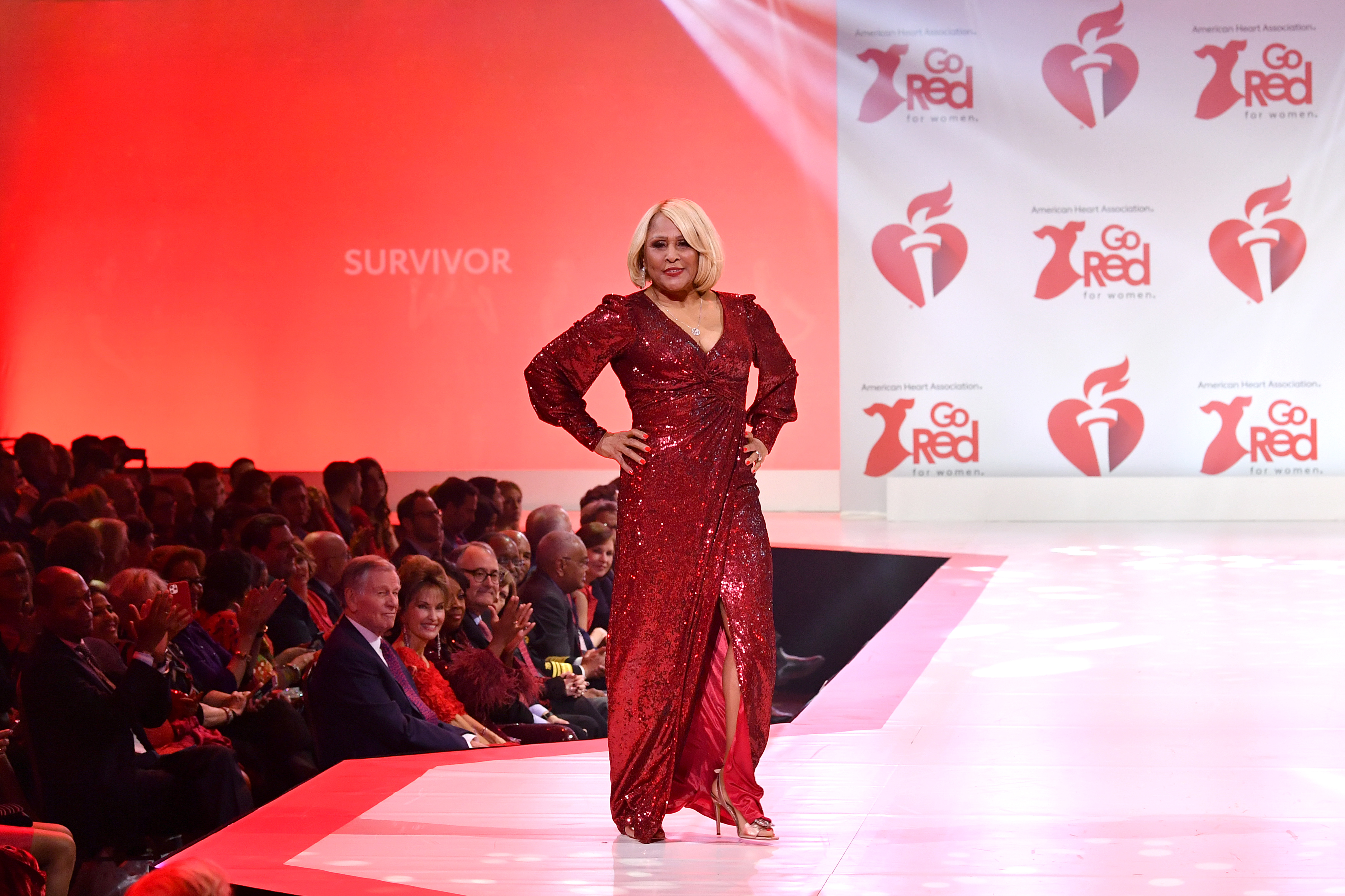 Darlene Love walks the runway at The American Heart Association&#039;s Go Red For Women Red Dress Collection 2020 on Feb. 05. Photo by Slaven Vlasic/Getty Images for American Heart Association