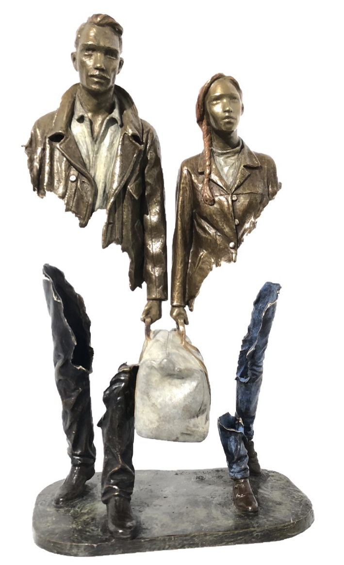 Statue by Bruno Catalano - the ulitmate depiction of ride or die