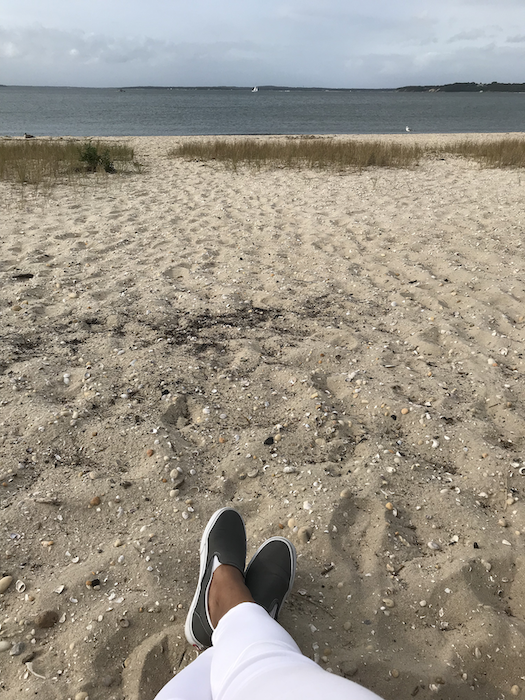 Shamis enjoying peace on the Sag Harbor, NY waterfront