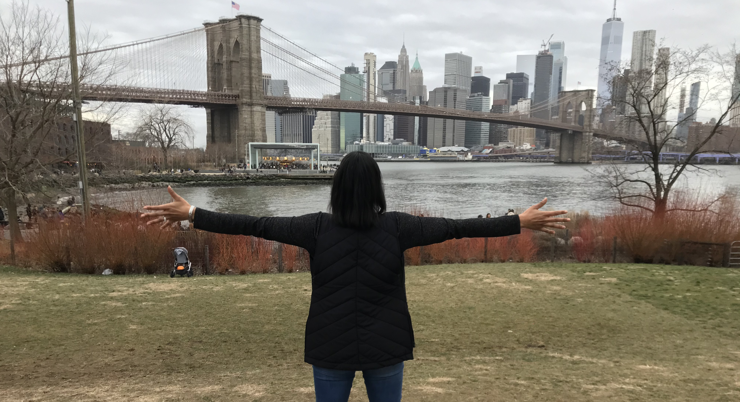 Shamis viewing Brooklyn Bridge