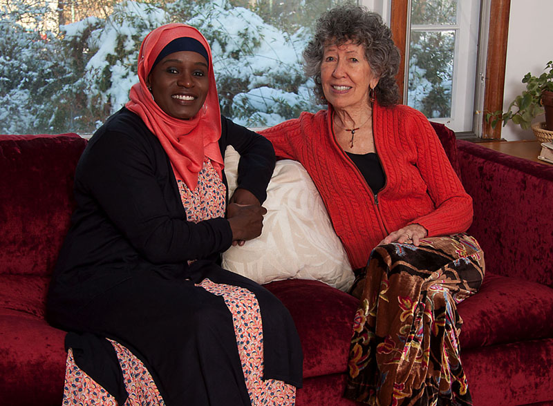 Mubarakah and Millie in Millie’s living room two winters ago
~ photo by Paul Bloom