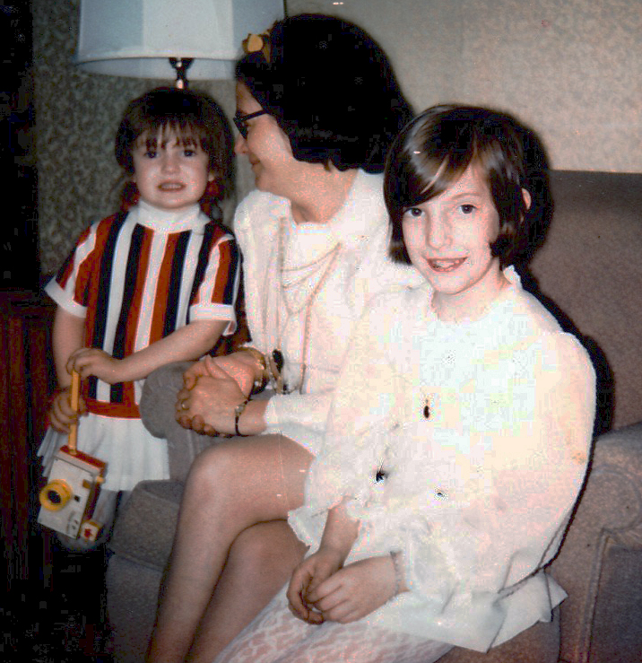 Amy, Nancy and Betty Harrington at Nancy&#039;s First Holy Communion c. 1971, Braintree, Massachusetts