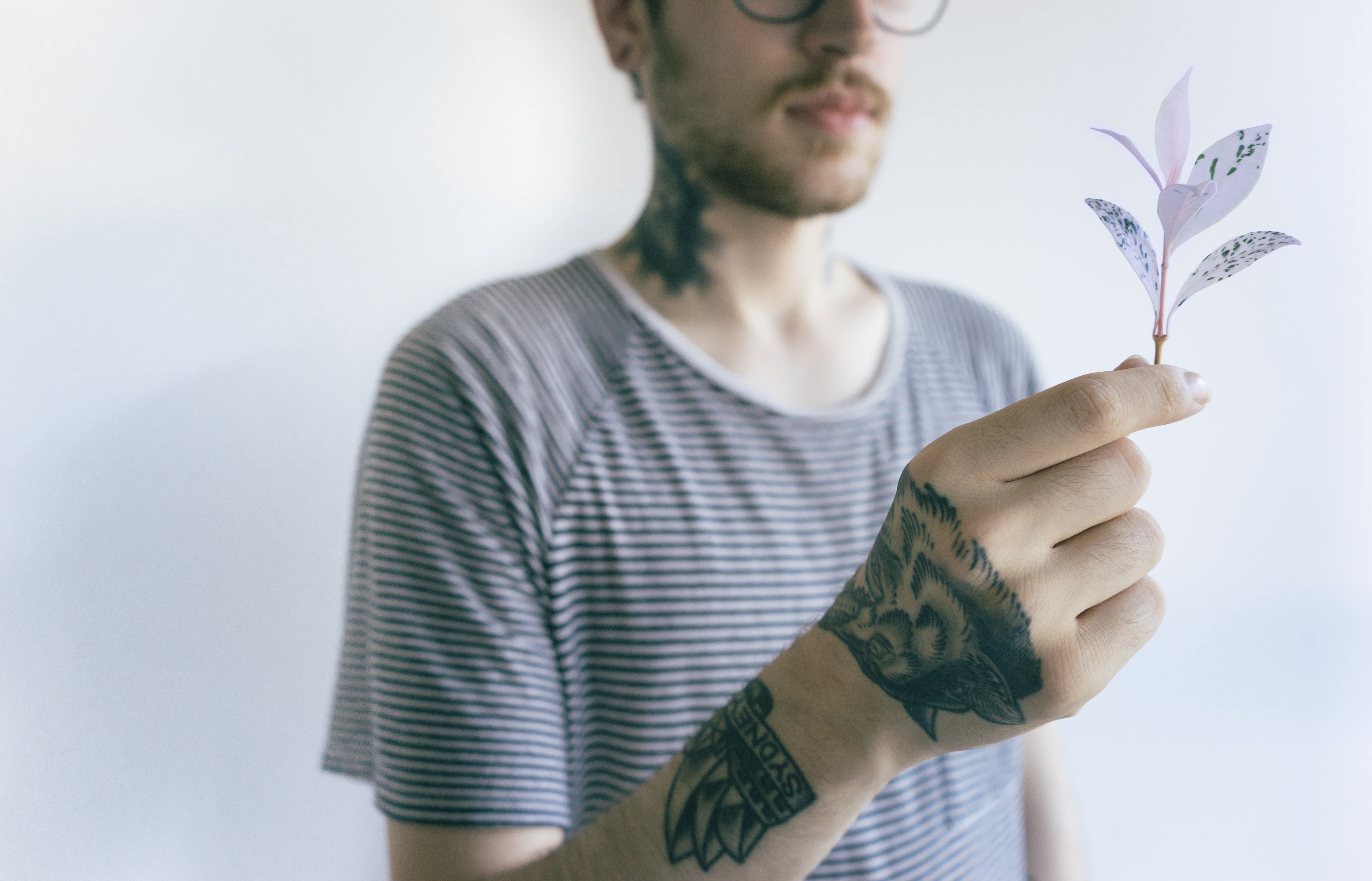 man-holding-paper-flower-delicate-highly-sensitive-people-supportiv