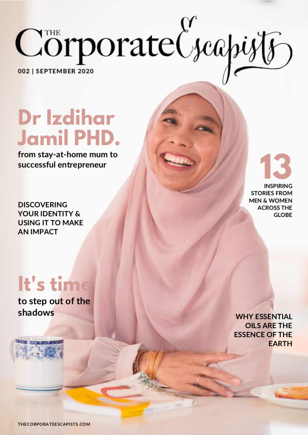 Dr Izdihar Jamil featured on the front over of The Corporate Escapists Magazine for the September 2020 issue.