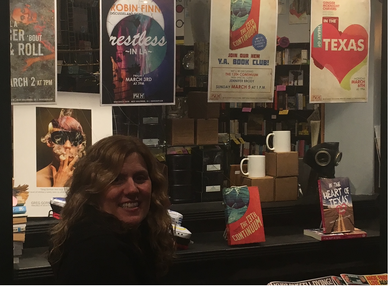 Pinch me! I am looking at the poster announcing the launch of my novel, “Restless in L.A.” (2017) at L.A.s Book Soup.