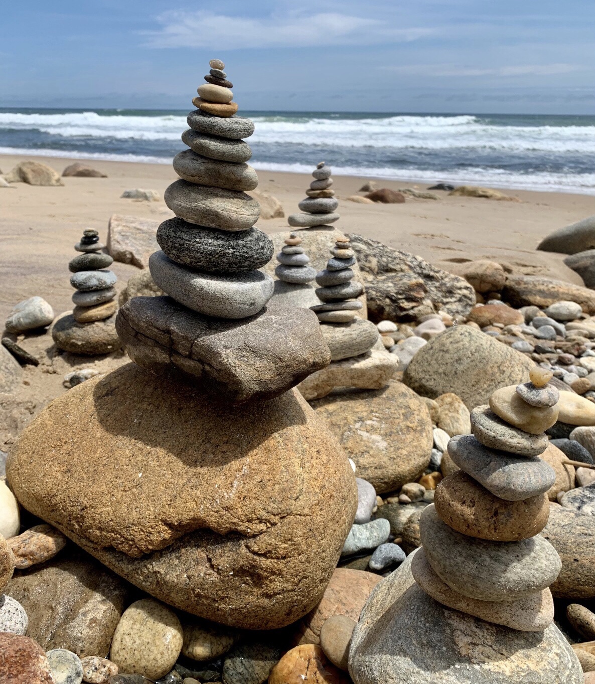 Cairns at Montauk Point State Park. Photo by Kathryn Rosalie.