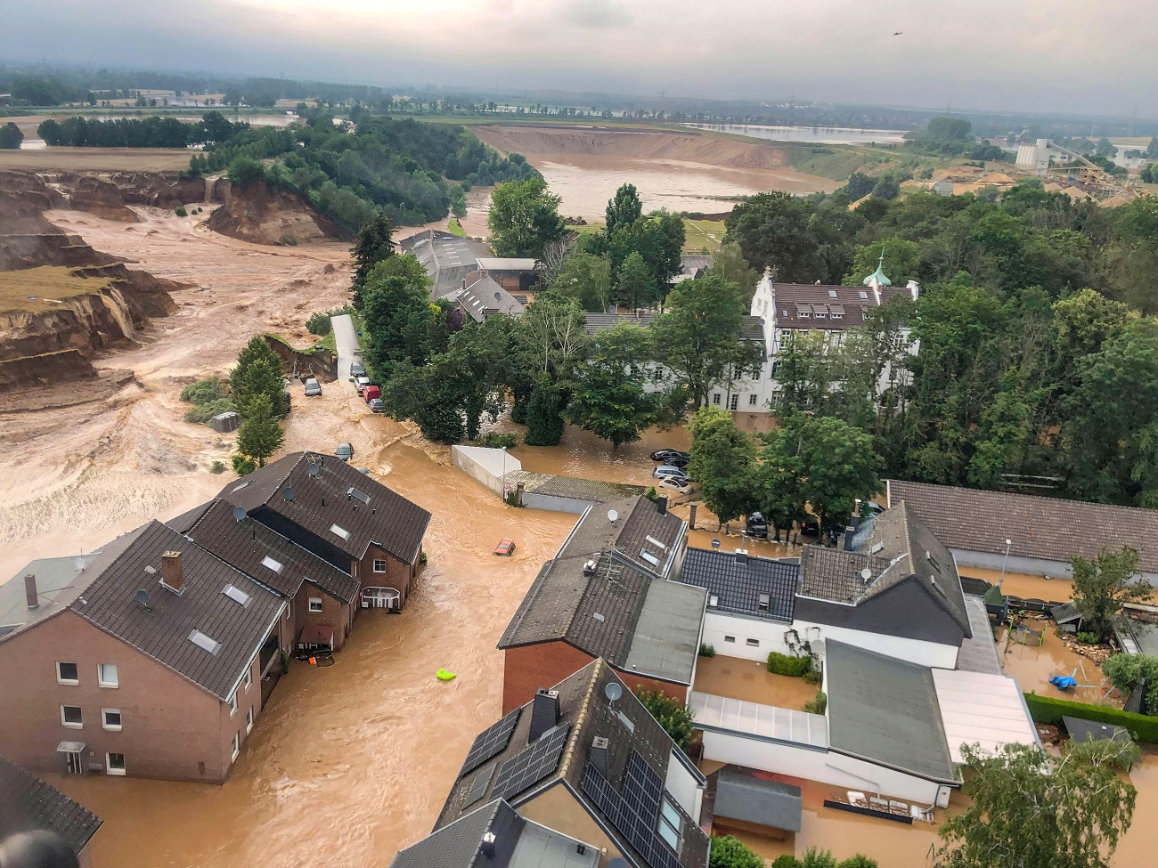 An areal view after flooding at Erftstadt-Blessem, Germany, July 16, 2021.  REUTERS/Rhein-Erft-Kreis   NO RESALES. NO ARCHIVES