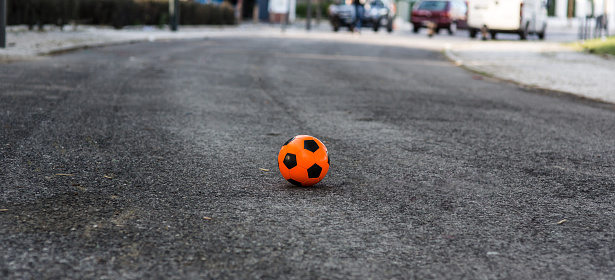 football ball on the road